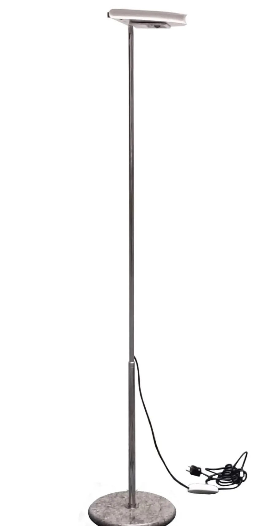 New Pamono White Floor Lamp by Bruno Gecchelin for Skipper Mezzaluna, Italy, 1970s