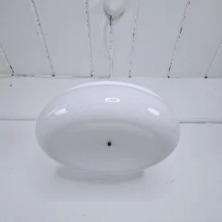 Hot Pamono White Grooved Acrylic Glass Suspension, 1970s