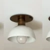 Hot Pamono White Kitchen Spotlights with Brass Fittings, Set of 3