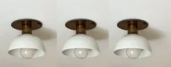 Hot Pamono White Kitchen Spotlights with Brass Fittings, Set of 3