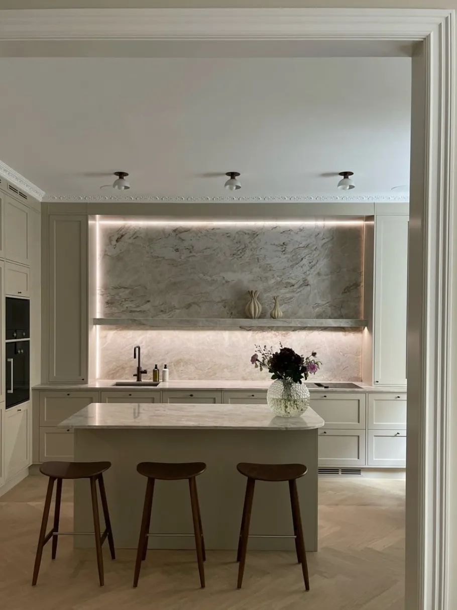 Hot Pamono White Kitchen Spotlights with Brass Fittings, Set of 3