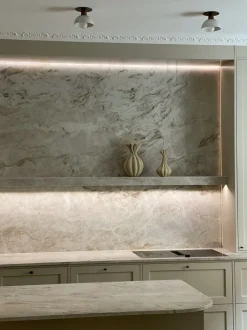 Hot Pamono White Kitchen Spotlights with Brass Fittings, Set of 3