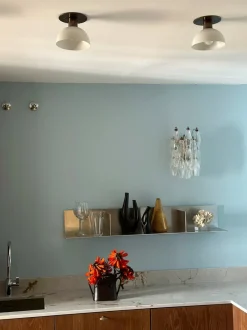 Hot Pamono White Kitchen Spotlights with Brass Fittings, Set of 3