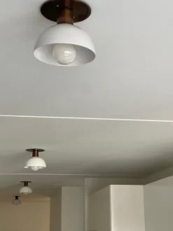 Hot Pamono White Kitchen Spotlights with Brass Fittings, Set of 3