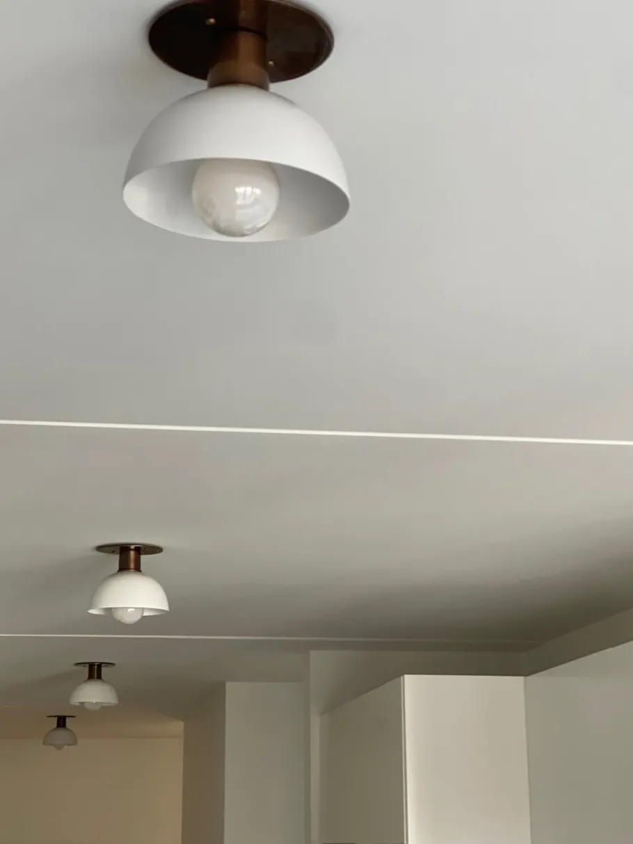 Hot Pamono White Kitchen Spotlights with Brass Fittings, Set of 3