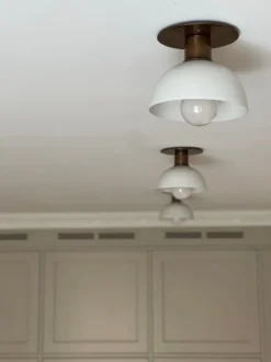 Hot Pamono White Kitchen Spotlights with Brass Fittings, Set of 3