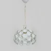 New Pamono White Metal Floral Pendant Light. 1970s