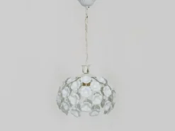 New Pamono White Metal Floral Pendant Light. 1970s