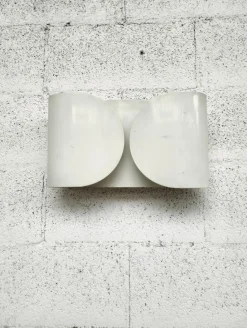 Pamono White Metal Foglio Wall Lamp attributed to Afra and Tobia Scarpa for Flos, 1970s