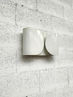 Pamono White Metal Foglio Wall Lamp attributed to Afra and Tobia Scarpa for Flos, 1970s