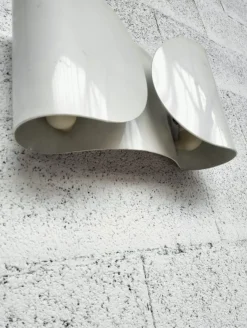 Pamono White Metal Foglio Wall Lamp attributed to Afra and Tobia Scarpa for Flos, 1970s