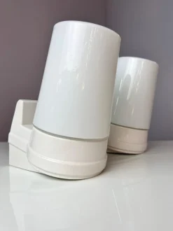 Pamono White Model 6070 Wall Lamps by Sigvard Bernadotte for IFÖ, Set of 2