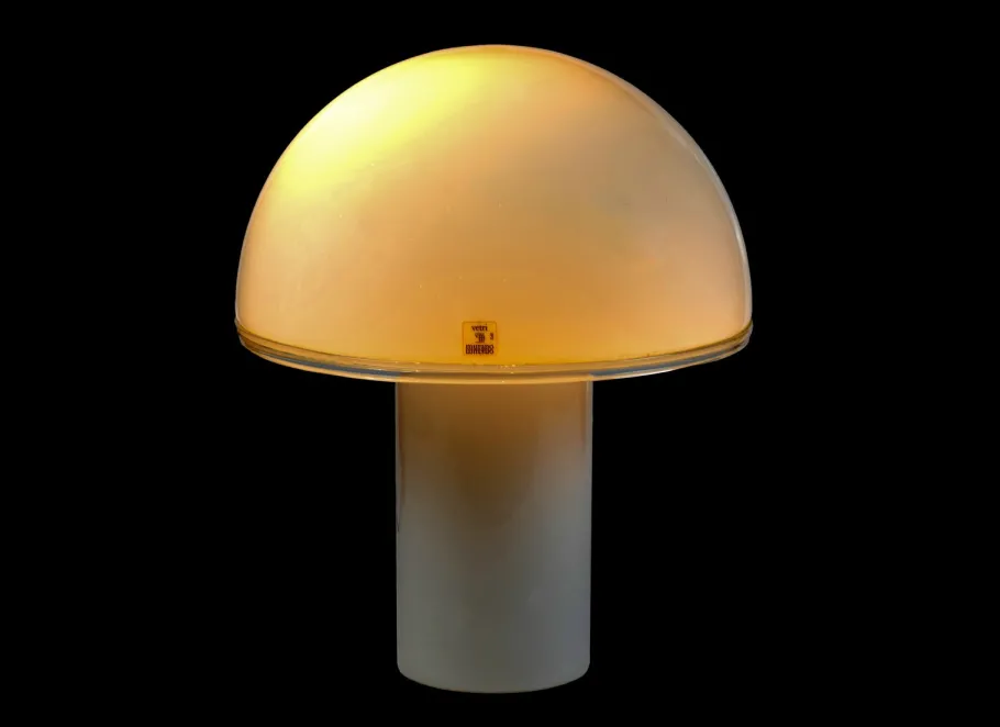 New Pamono White Murano Glass Table Lamp from Vetri Murano, Italy