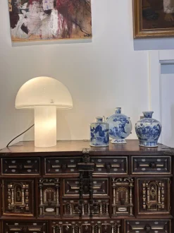 New Pamono White Murano Glass Table Lamp from Vetri Murano, Italy