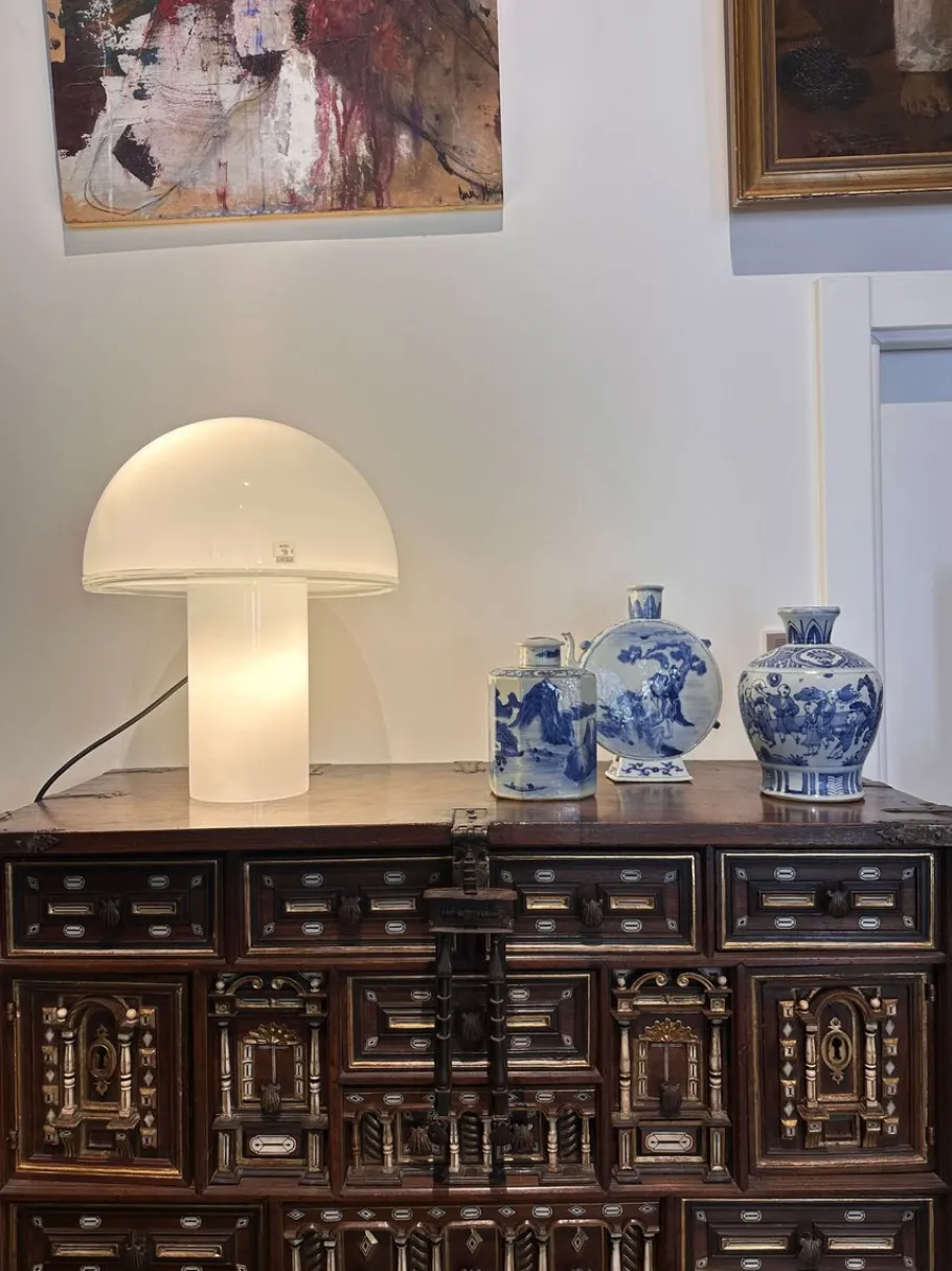 New Pamono White Murano Glass Table Lamp from Vetri Murano, Italy