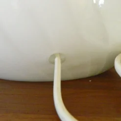 Outlet Pamono White Mushroom Table Lamp in Murano Glass by Paolo Venini from Venini, 1970s