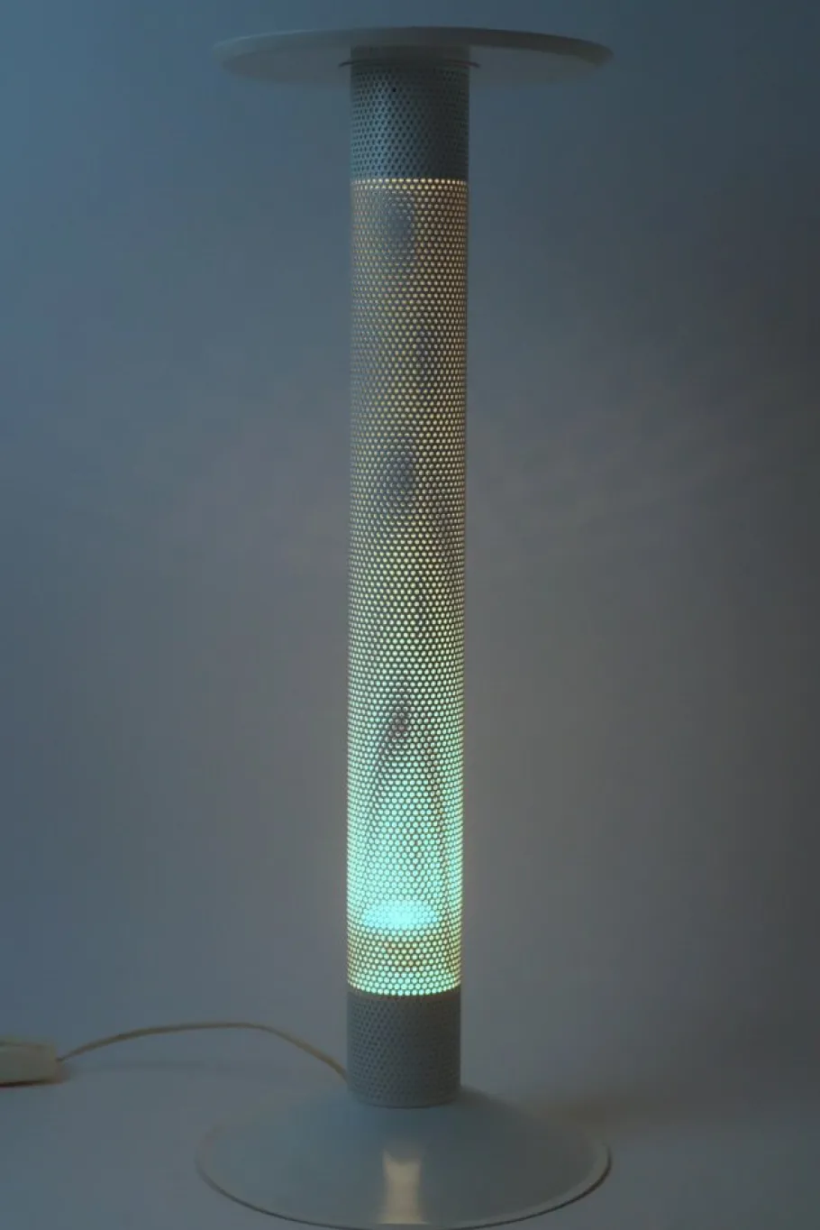 Discount Pamono White Perforated Metal Floor Lamp from Ikea, 1980s