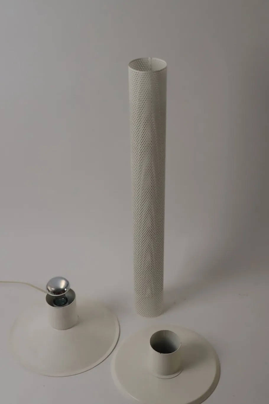 Discount Pamono White Perforated Metal Floor Lamp from Ikea, 1980s