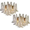 Discount Pamono White Petals Murano Glass Chandeliers, Set of 2