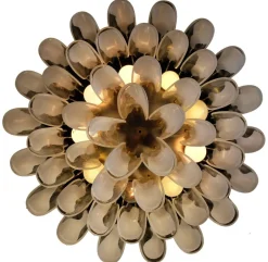 Discount Pamono White Petals Murano Glass Chandeliers, Set of 2