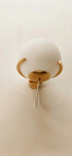 Clearance Pamono White Sphere Brass Wall Light