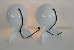 Outlet Pamono White Table Lamps Dalu by Vico Magistretti for Artemide, 1960s, Set of 2