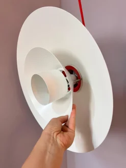 New Pamono White Trapez Slatted Lamp from Nordisk Solar