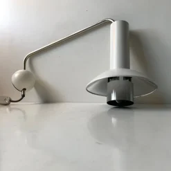 Pamono White Wall Lamp from Louis Poulsen, 1970s