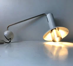 Pamono White Wall Lamp from Louis Poulsen, 1970s