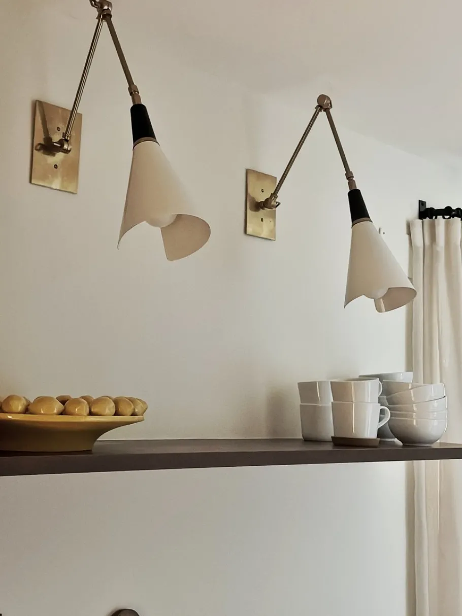 Best Pamono White Wall Lamps with Brass Fittings in the style of Stilnovo, Set of 3