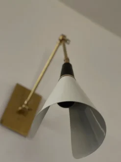 Best Pamono White Wall Lamps with Brass Fittings in the style of Stilnovo, Set of 3