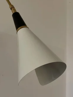 Best Pamono White Wall Lamps with Brass Fittings in the style of Stilnovo, Set of 3