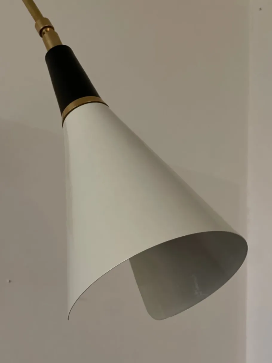 Best Pamono White Wall Lamps with Brass Fittings in the style of Stilnovo, Set of 3