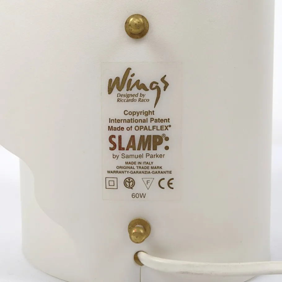 Hot Pamono Wings Lamps by Riccardo Raco for Slamp, Set of 2