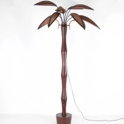 Pamono Wooden Coconut Tree Floor Lamp, 1970s