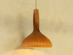 Hot Pamono Wooden Hanging Lamp from Jakobsson, 1960s