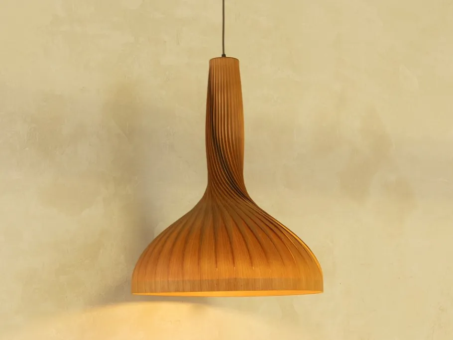 Hot Pamono Wooden Hanging Lamp from Jakobsson, 1960s