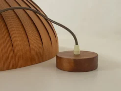 Hot Pamono Wooden Hanging Lamp from Jakobsson, 1960s