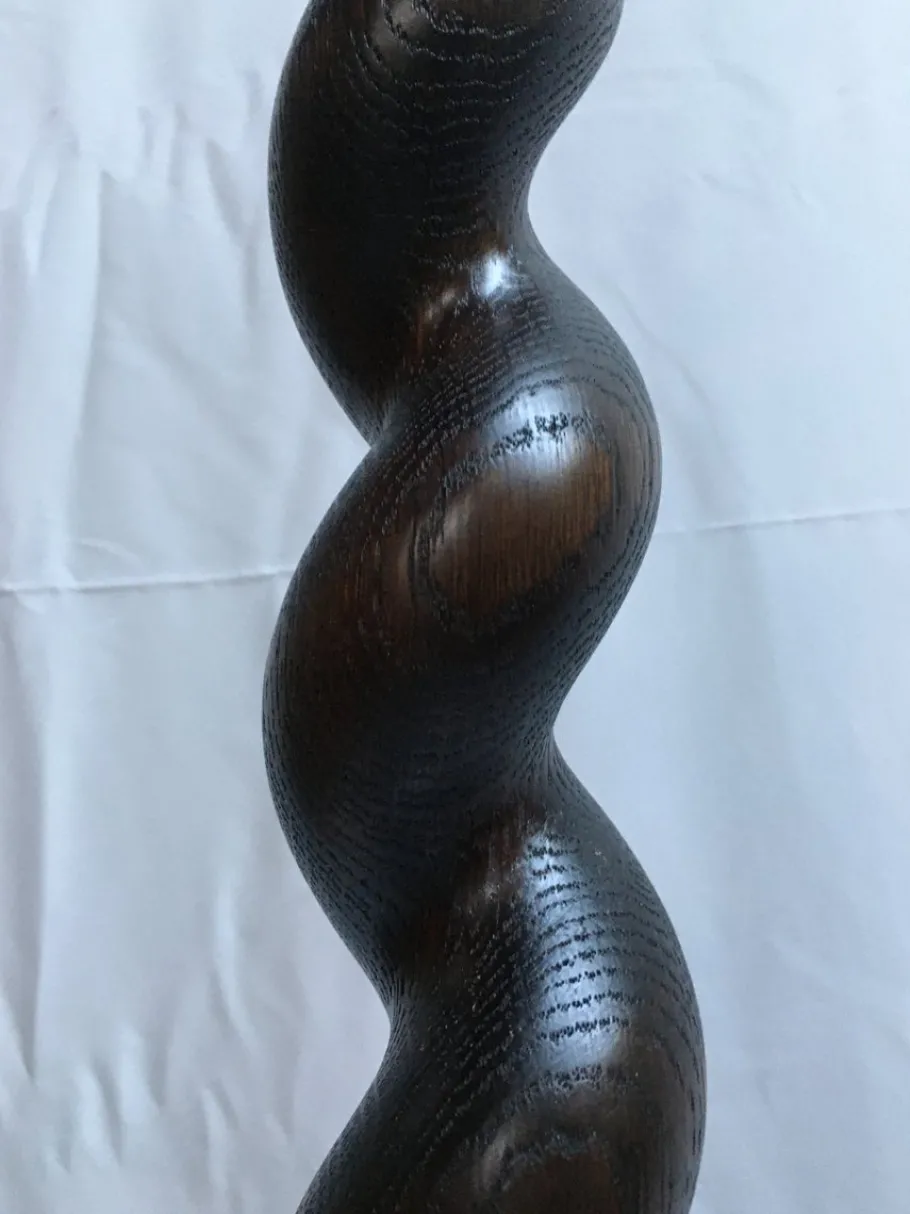 Hot Pamono Wooden Spiral Floor Lamp, 1940s