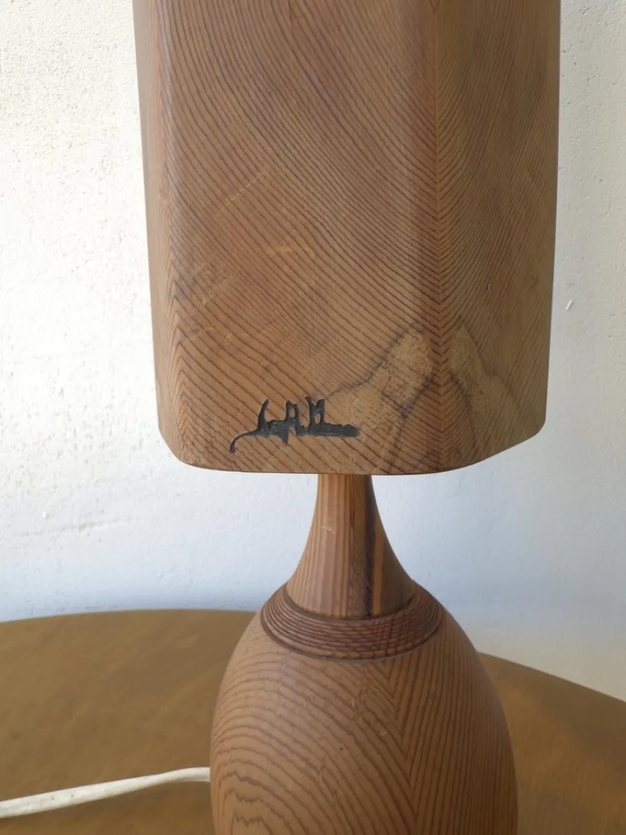 Best Pamono Wooden Table Lamp by Leif Wikner for Persåsen