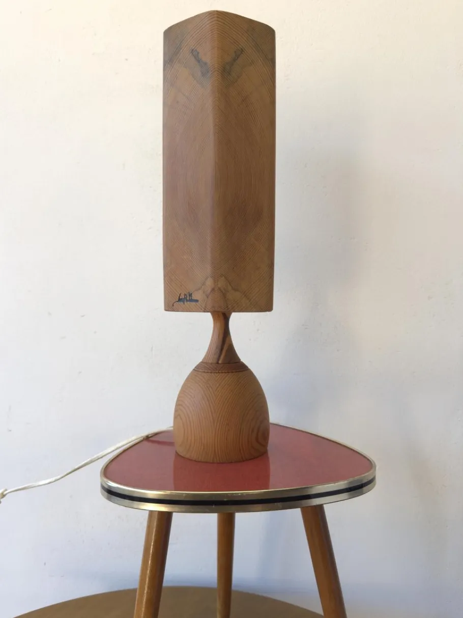 Best Pamono Wooden Table Lamp by Leif Wikner for Persåsen