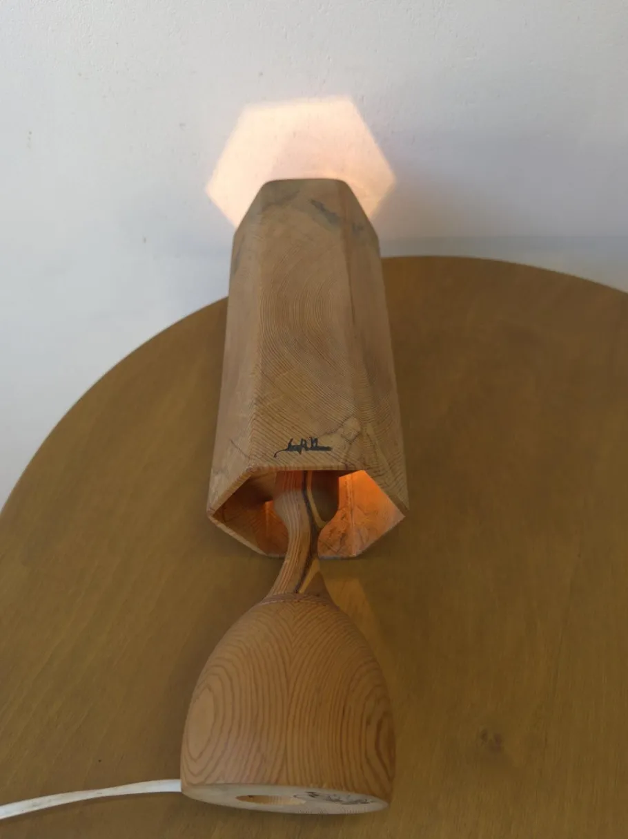 Best Pamono Wooden Table Lamp by Leif Wikner for Persåsen