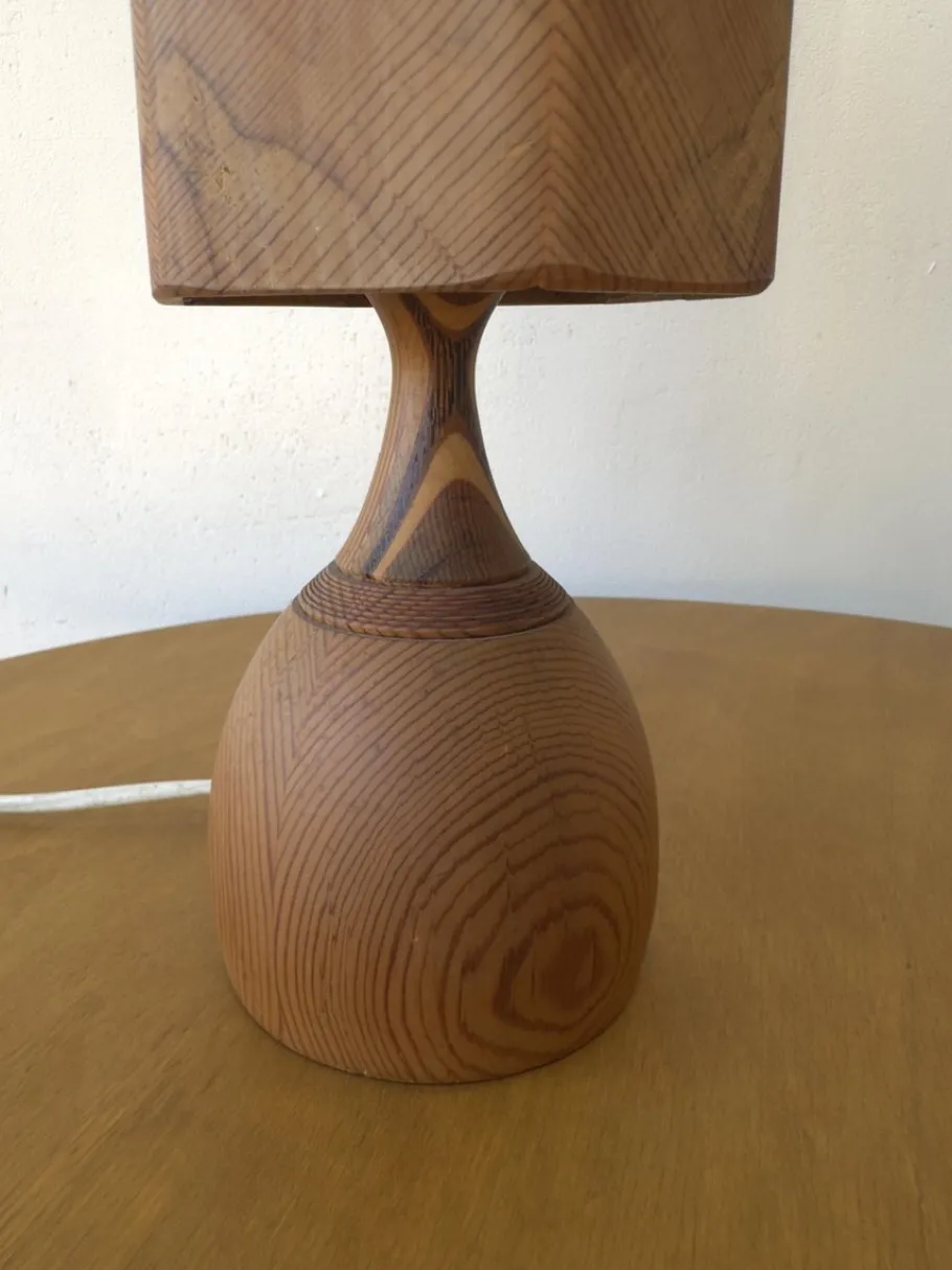 Best Pamono Wooden Table Lamp by Leif Wikner for Persåsen