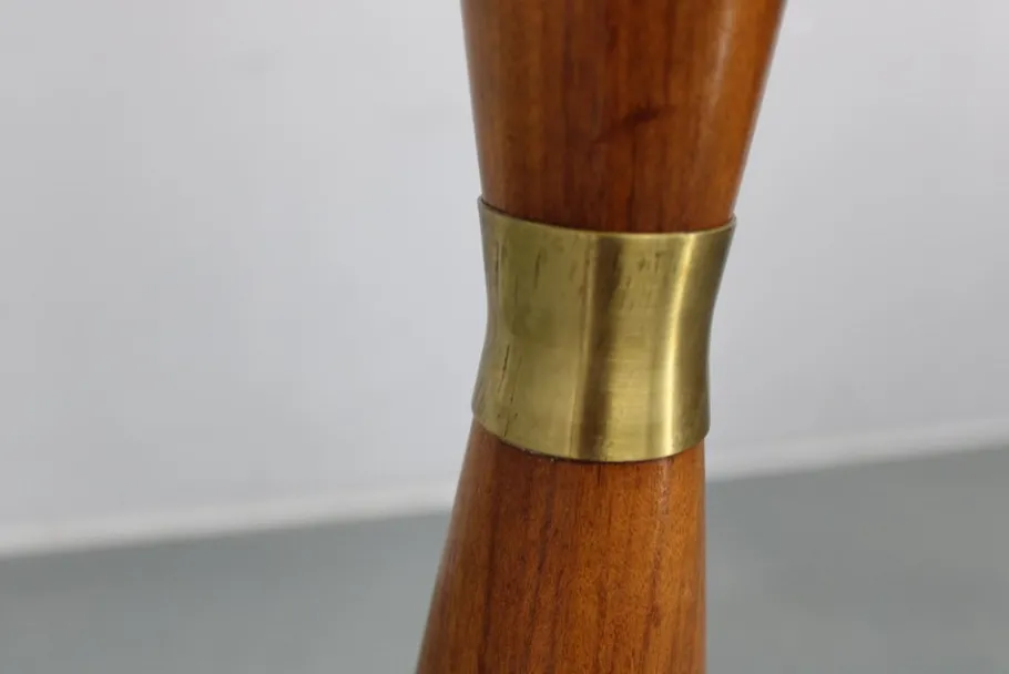 Outlet Pamono Wooden Table Lamp with Wicker Shade from Parker Knoll, Britain, 1960s