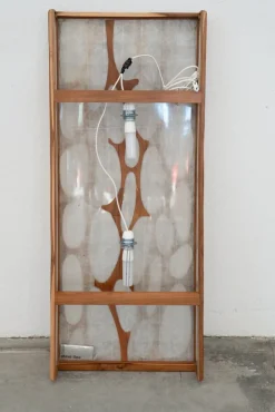 Clearance Pamono Wooden Wall Lamp Cherry and Rice Paper, 1980s