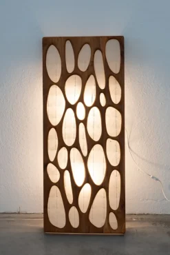Clearance Pamono Wooden Wall Lamp Cherry and Rice Paper, 1980s