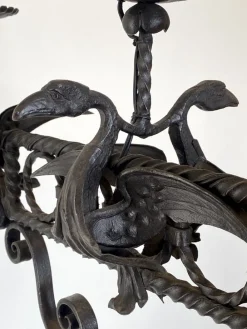 Outlet Pamono Wrought Iron Floor Candleholder, 1900s