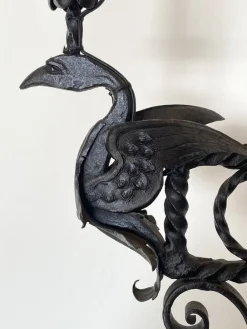 Outlet Pamono Wrought Iron Floor Candleholder, 1900s