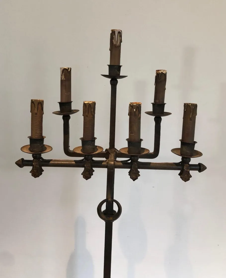 Outlet Pamono Wrought Iron Floor Lamp