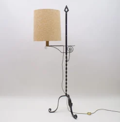 Clearance Pamono Wrought Iron Floor Lamp attributed to Raymond Subes, 1960s